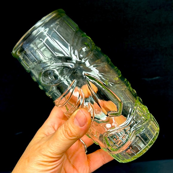 Vintage set of 3 20 oz LIBBEY clear Tiki large tumblers - Picture 2 of 6